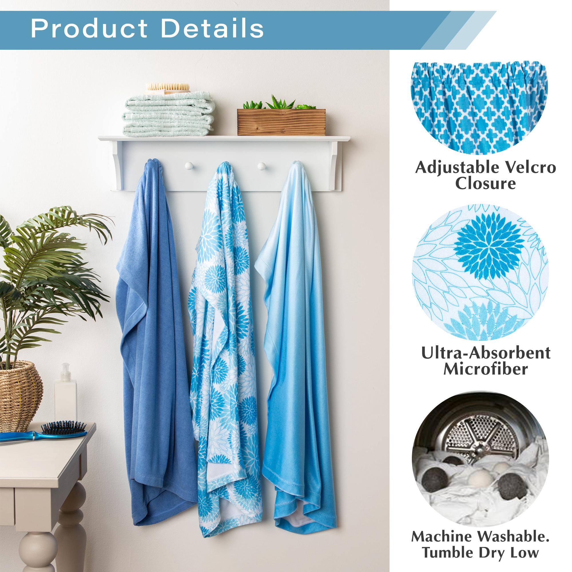 55.5" x 32.5" Eggplant Womens Shower Wrap